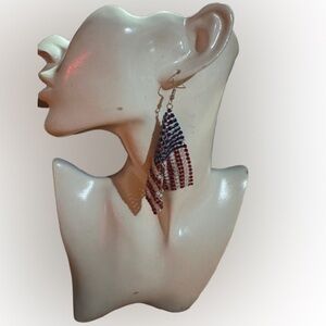 🛍️ 5 For $25 NWOT Patriotic Flag Earrings